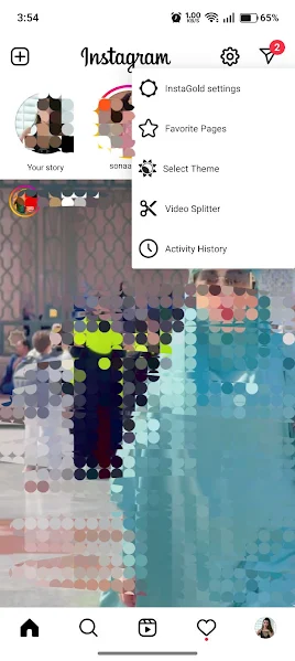 Media save option on a post in Insta Gold